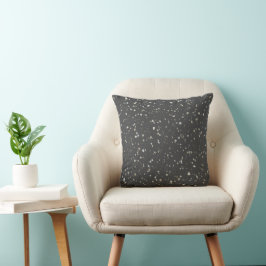 Almofada Cinza Escura Moderna Terrazzo