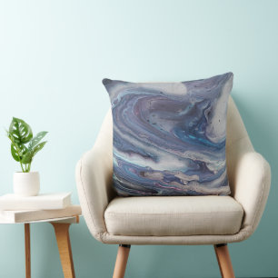 Almofada Cinza na moda, Design Abstrato Azul, Roxo
