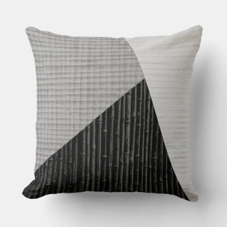 Almofada Cinza Negra Moderna Bamboo Impressão Crosshatch We