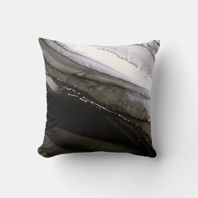 Almofada Cinza Negra Silver Marble Bonito Charmalho (Frente)