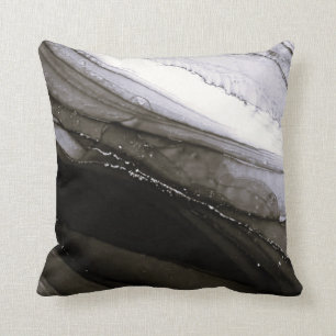 Almofada Cinza Negra Silver Marble Bonito Charmalho