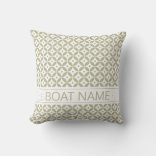 Almofada Cinza Olive & White Pattern Shippo. Barco