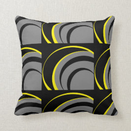 Almofada Cinza Preta Amarela