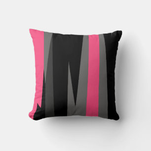 Almofada cinza rosa e abstrato preto