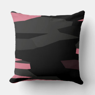 Almofada cinza rosa e abstrato preto
