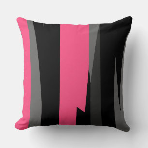 Almofada cinza rosa e abstrato preto