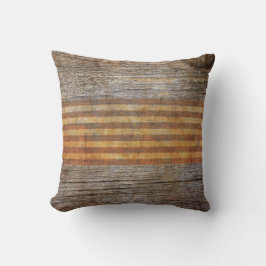 Almofada Cinza Rústica Castanha Casca Madeira