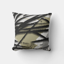 Almofada Cinza Salvia Preto e Branco Artístico Abstrato