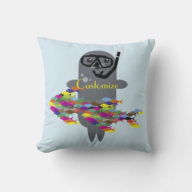 Almofada Cinza Seal Thunder_Cove  (Frente)