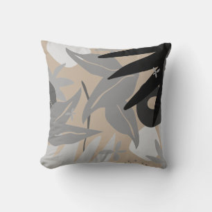 Almofada Cinza Tan e Abstrato artístico preto