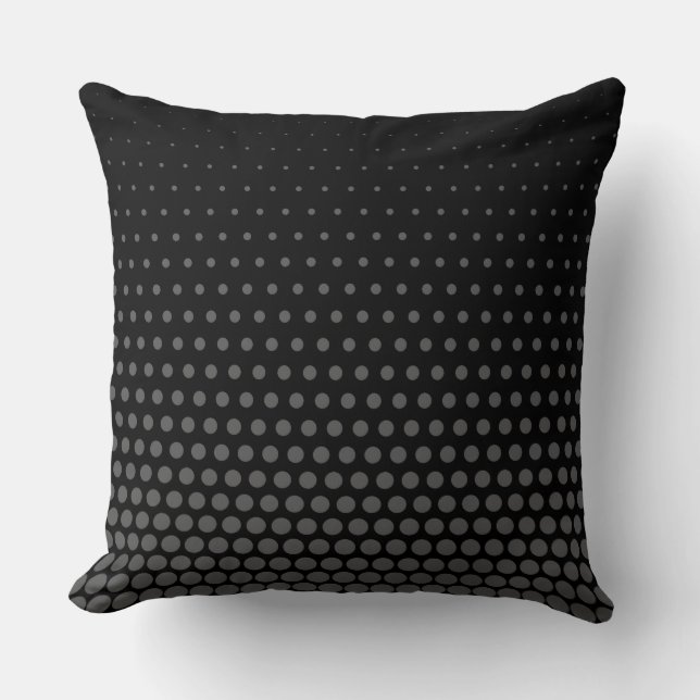 Almofada Cinza Techno Dots Modern Black (Frente)