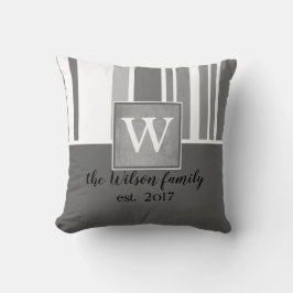 Almofada cinza travesseiro personalizada monograma e design