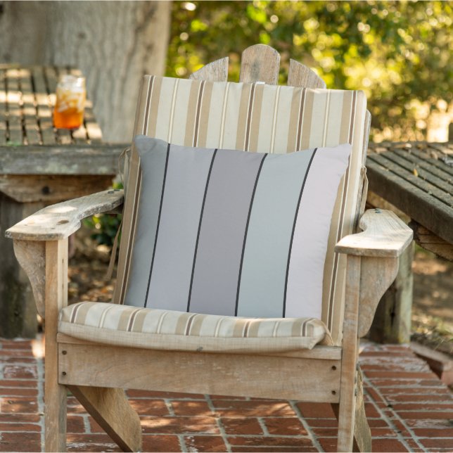 Almofada Cinza Verde Com Faixa Preta Em Papel De Aquarela (Cadeira)