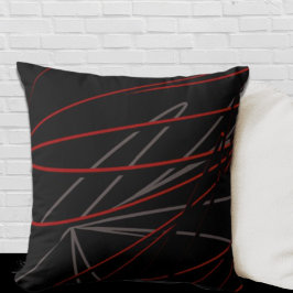 Almofada Cinza Vermelha Negra Moderna Elegante