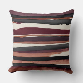 Almofada Cinzas de borgonha e abstratos de nata