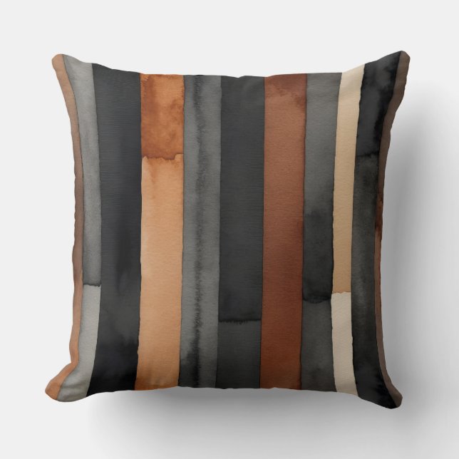 Almofada Cinzas de café e fitas pretas (Frente)