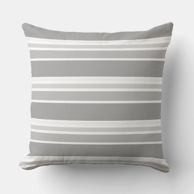 Almofada Cinzas Decorativas E Stripe Branca (Frente)