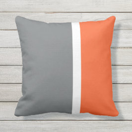 Almofada Cinzas Laranja e Travesseiro decorativo Branco Est
