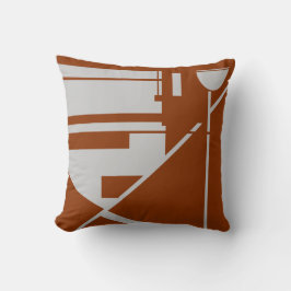 Almofada Cinzas leves na ferrugem de tijolos Abstrato