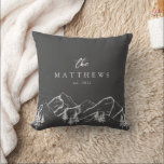 Almofada Cinzas Monogramas Família de inverno<br><div class="desc">Cinzas Monogramas Travesseiro decorativo da família de inverno</div>