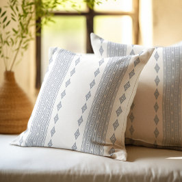 Almofada Cinzas Pálidas e Padrões Tribais Aztec Brancos