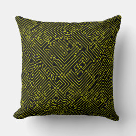 Almofada Circuito - Amarelo em preto
