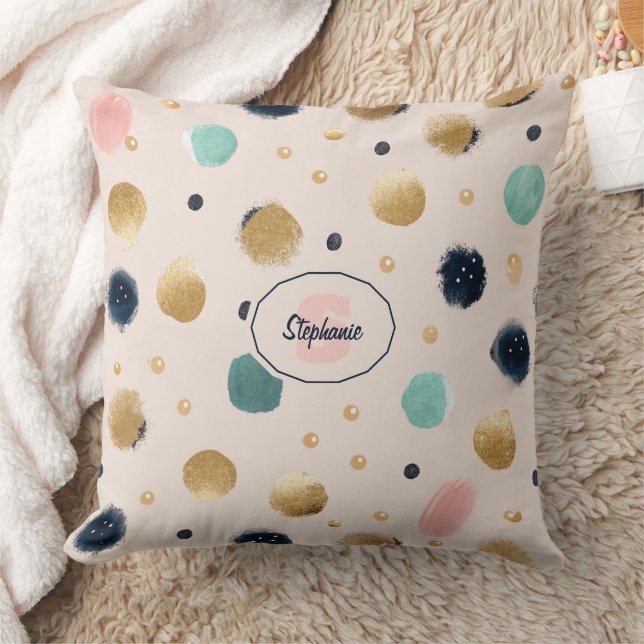 Almofada Círculo Abstrato e Colorido de Besticamento (Cobertor)