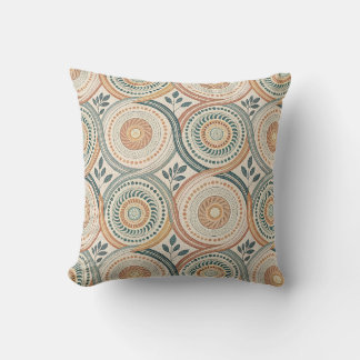 Almofada Círculo Espiritual Boho Mandala & Arte de Folha Bo