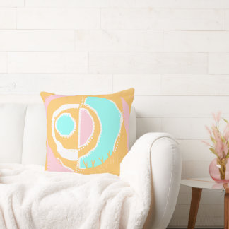 Almofada Círculo Étnico Sunrise - Turquesa Rosa Pêssego