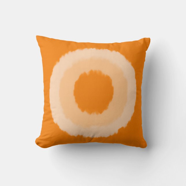 Almofada Círculos batiais tribais modernos - laranja mandar (Frente)