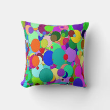 Círculos Coloridos Brilhantes do travesseiro decor