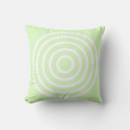 Almofada Círculos Concêntricos Pastel Verde Lima e Branco
