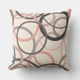 Almofada Círculos cor-de-rosa e Cinzas