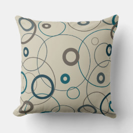 Almofada Círculos de Cinza e Azul de Peacock