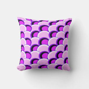 Almofada Círculos de humor rosa e roxo