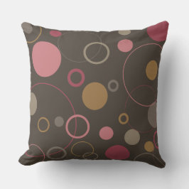 Almofada Círculos de Mocha do Café rosa