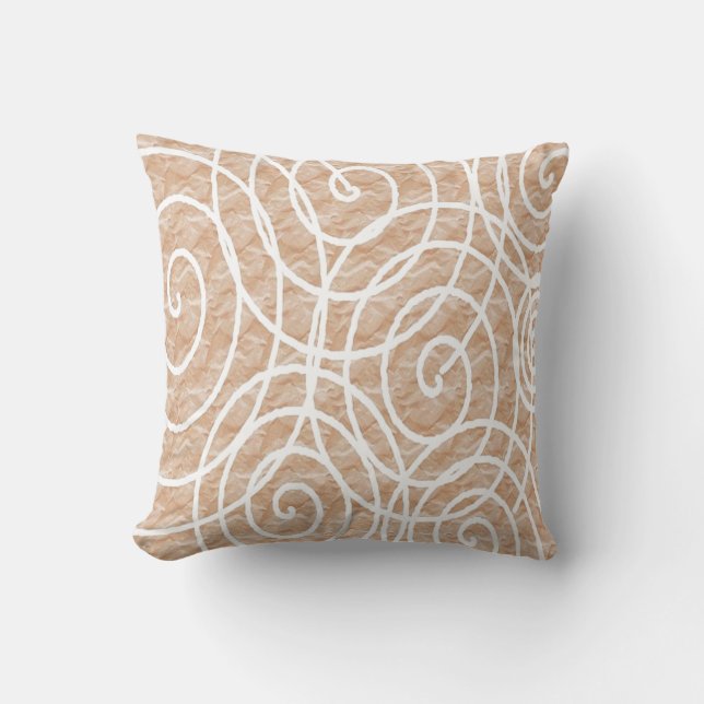 Almofada Círculos de Pêssego Pálido (Frente)