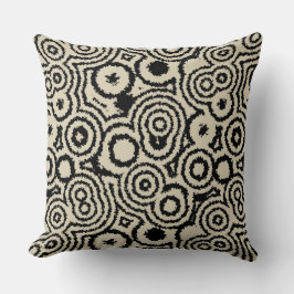 Almofada Círculos de Taupe Pretos e Vintage