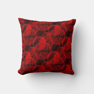 Almofada Círculos Geométricos do Abstrato Moderno Vermelho