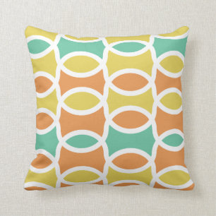 Almofada Círculos Retro Laranja, Teto, Travesseiro decorati