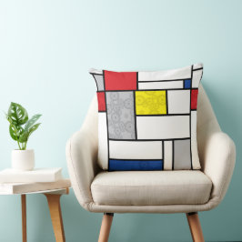 Almofada Círculos Retro Mondrian Minimalista Arte Mod De St