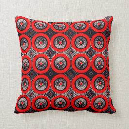 Almofada Circulos  Rojos y Negros - Throw Pillow