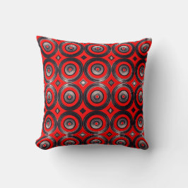 Almofada Circulos  Rojos y Negros - Throw Pillow