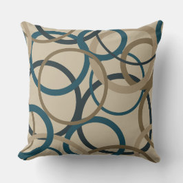 Almofada Círculos Teais e Toucáveis