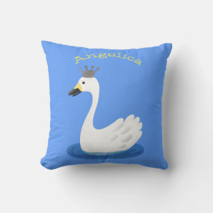 Almofada Cisne branco-branco com desenho animado