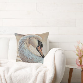 Almofada *~* Cisne Branco  SC1 Penas Detalhadas