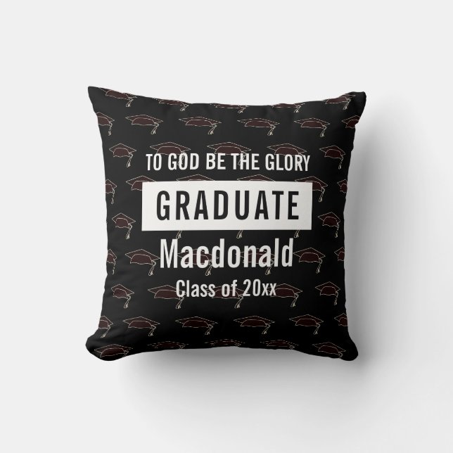 Almofada Citação Cristã Personalizada de Graduação (Frente)