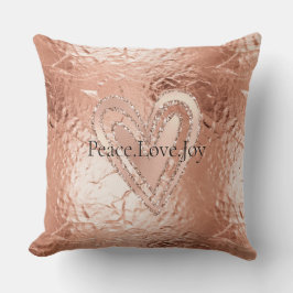 Almofada Citação de Alegria de Amor pela Paz com Coração Do