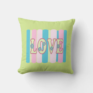 Almofada Citação de Amor Feminina Pastel Cor-de-rosa Amar