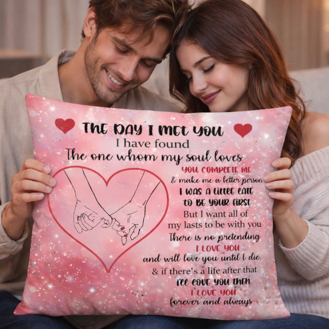Almofada Citação de Amor Romântico Brilhante Rosa (Criador carregado)